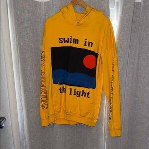 Yellow Graphic Hoodie with Text